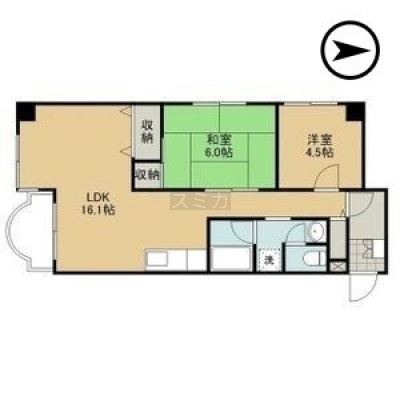 今回の空室はこちらの２LDKになります　2026年10月19日現在