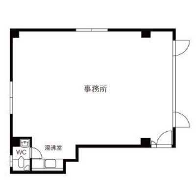 0202・55.51㎡の事務所区画図