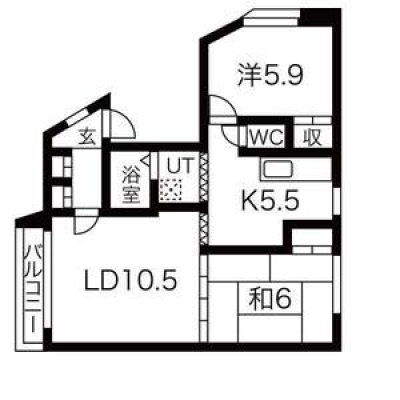洋室・和室を使い分けられる2LDK