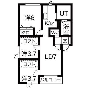 3つの洋室を備えた3LDK