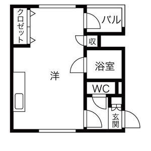 洋室10帖・バストイレ別の1R