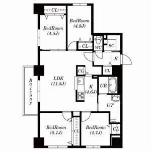 80.87㎡・4つの洋室を備える4LDK