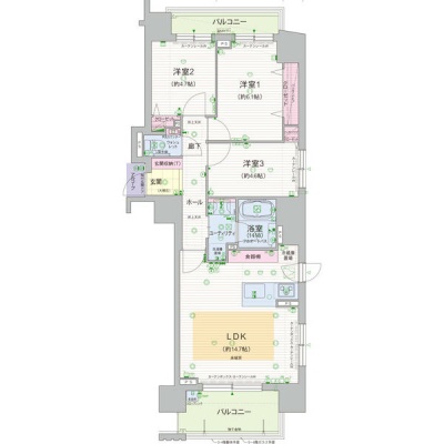 1003号室の間取図（3LDK）