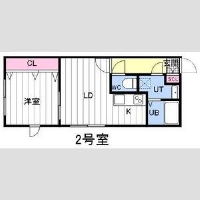 LDK8帖・洋室5帖の1LDK間取り