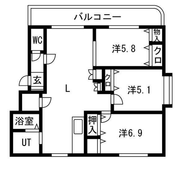 201号室の間取り図