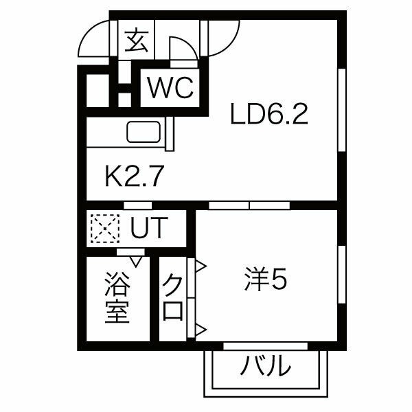 204号室の間取り