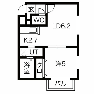 204号室の間取り