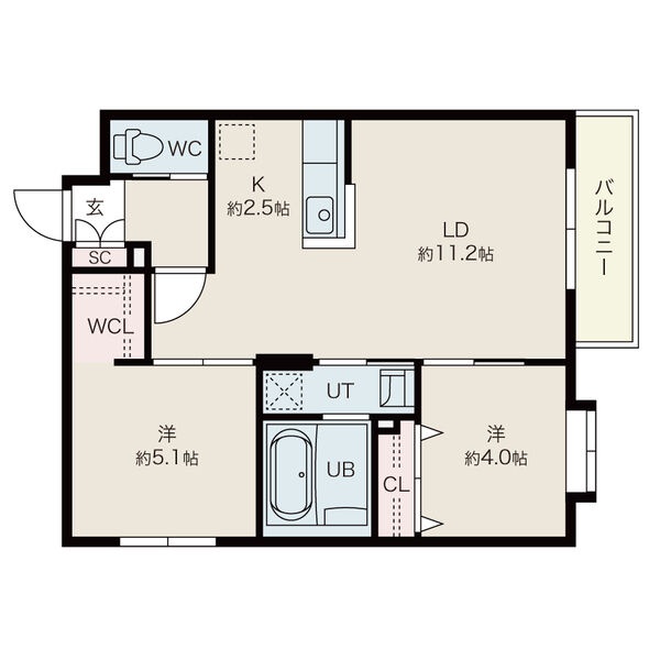205号室の間取り図