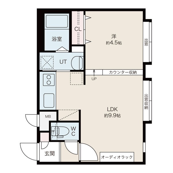 205号室1LDK間取り図