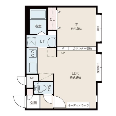 205号室1LDK間取り図