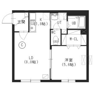 403号室の1LDK間取り図