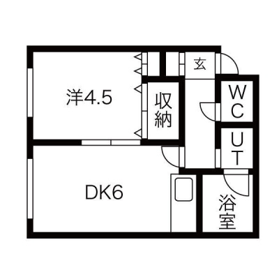 1DK（DK6帖・洋室4.5帖）