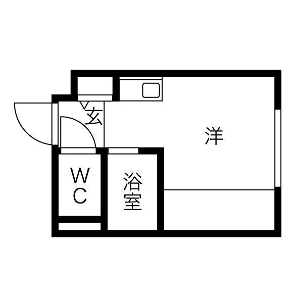402号室のワンルーム間取り