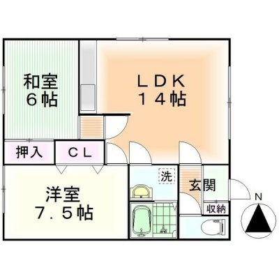LDK14帖・洋室7.5帖・和室6帖の2LDK