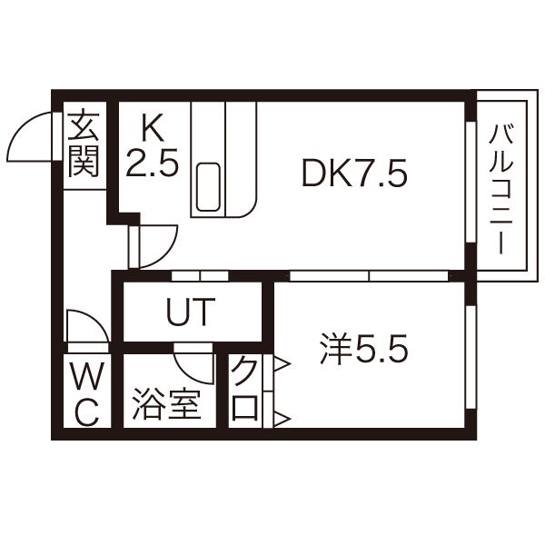 202号室の間取図