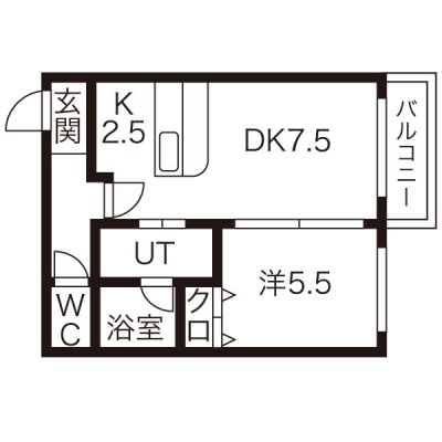 202号室の間取図