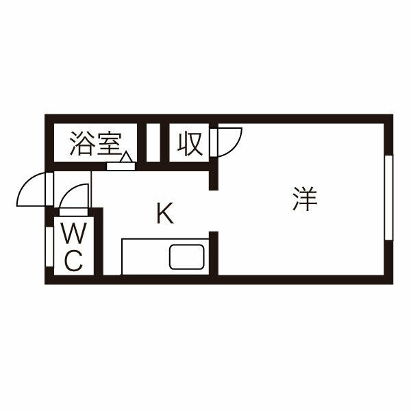 106号室の間取図（1K）
