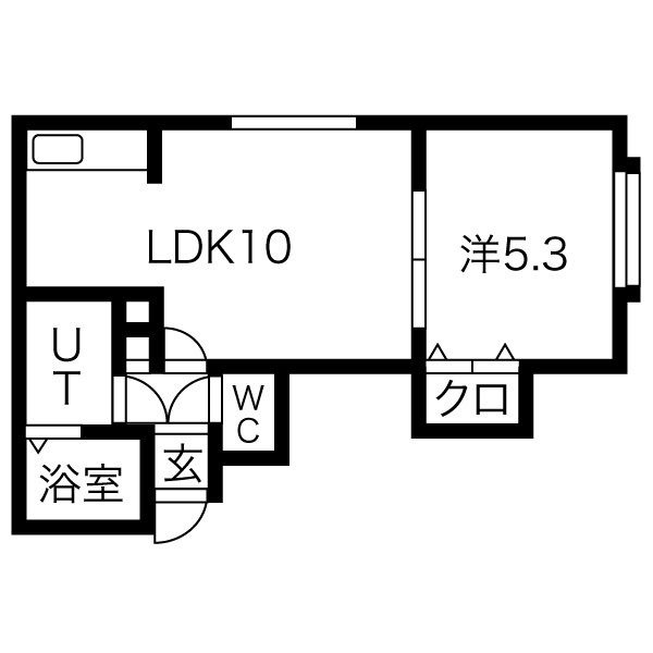1LDK・LDK10帖と洋室5.3帖