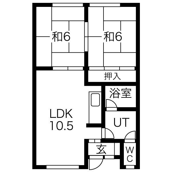 2LDK・48㎡の間取り図