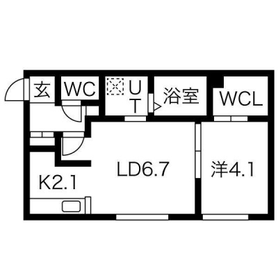 LD6.7・K2.1・洋4.1の1LDK