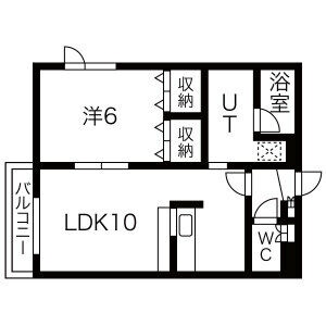 1LDK／LDK10帖・洋室6帖
