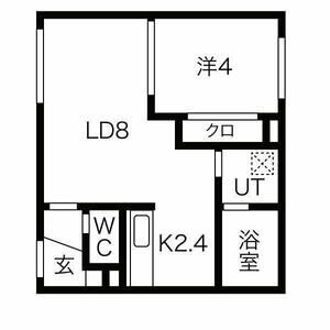 101号室／LD8帖・K2.4帖・洋室4帖
