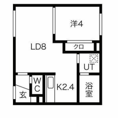 101号室／LD8帖・K2.4帖・洋室4帖
