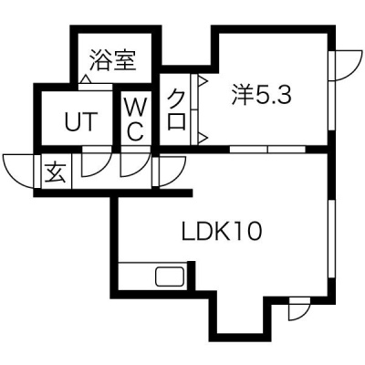 105号室・LDK10帖と洋室5.3帖