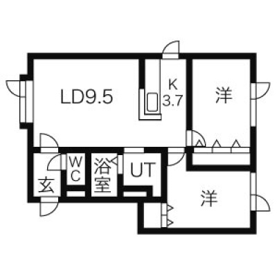 ２つの洋室を備えた２ＬＤＫ