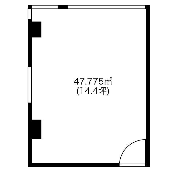 2階左の間取り図。募集専有面積47.77㎡。