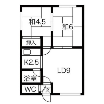和室2室とLD9帖の2LDK