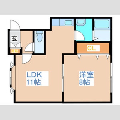 LDK11帖・洋室8帖の1LDK、42㎡