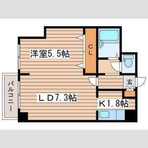 1LDK・LD7.3帖/K1.8帖/洋室5.5帖