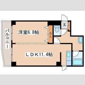 1LDK・LDK11.4帖/洋室6.8帖