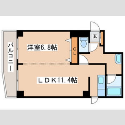 1LDK・LDK11.4帖/洋室6.8帖