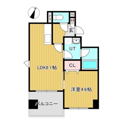 503号室・1LDKの間取り