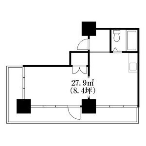 203号室区画図（27.9㎡）