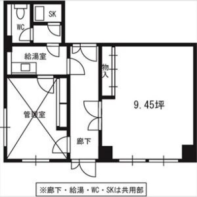 31.26㎡。廊下・給湯・WC・SKは共用。