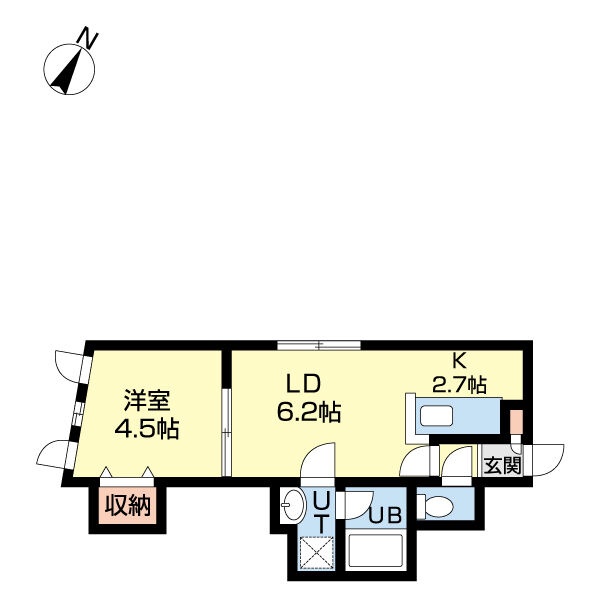 206号室の間取り