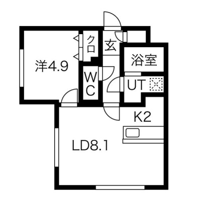 LD8.1帖・K2帖・洋室4.9帖