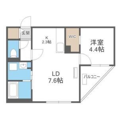 505号室／LD7.6帖・K2.3帖・洋室4.4帖