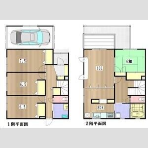 4LDK・個別車庫付きの間取り図