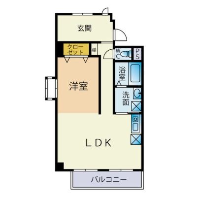 1LDK・玄関土間付きの間取り図