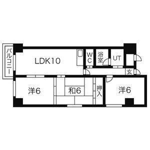 701号室の3LDK間取り図