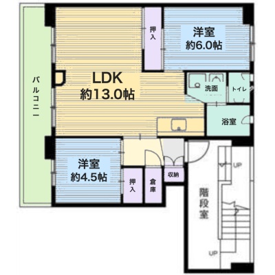 間取図（2LDK・55.99㎡）