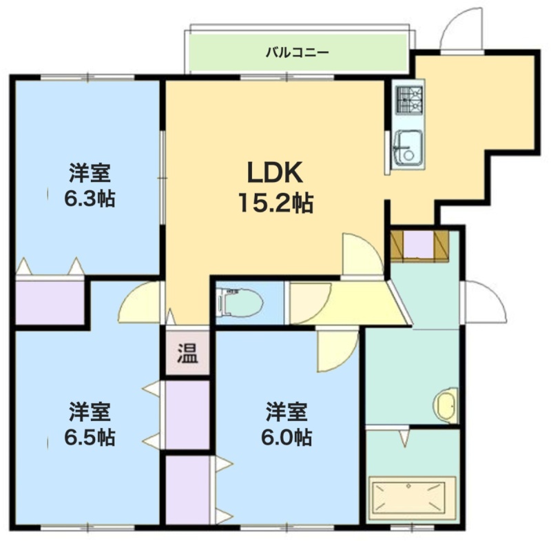 間取図（3LDK・72.47㎡／同タイプ別室）