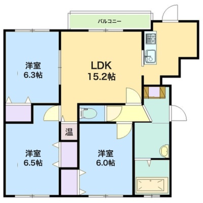 間取図（3LDK・72.47㎡／同タイプ別室）