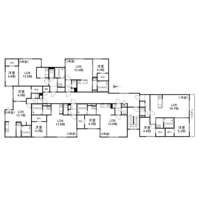 4階配置図（407号室は7号室部分）