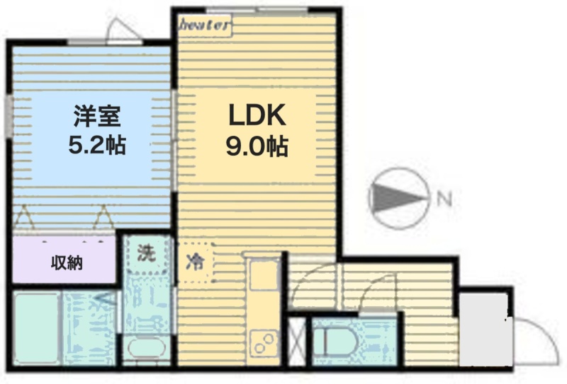 間取図（1LDK・37.45㎡）
