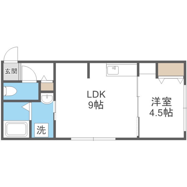 LDK9帖・洋室4.5帖の1LDK
